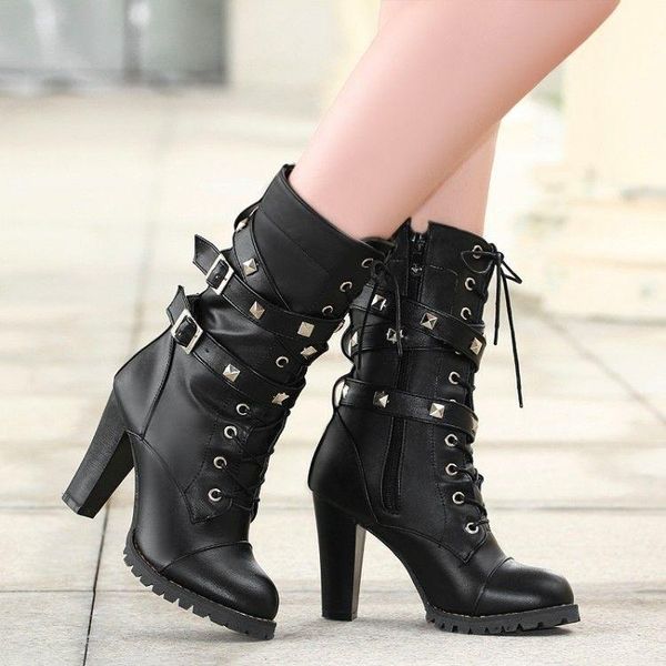 boots large size 44-48 side zipper rivet women shoes thick heel middle tube high lace up women's fashion trend, Black
boots large size 44-48 side zipper rivet women shoes thick heel middle tube high lace up women's fashion trend, Black