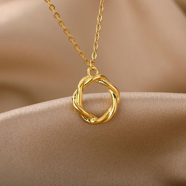 pendant necklaces twist round necklace for women stainless steel gold chain punk rock hip-hop jewerly christmas gift collares mujer, Silver
pendant necklaces twist round necklace for women stainless steel gold chain punk rock hip-hop jewerly christmas gift collares mujer, Silver