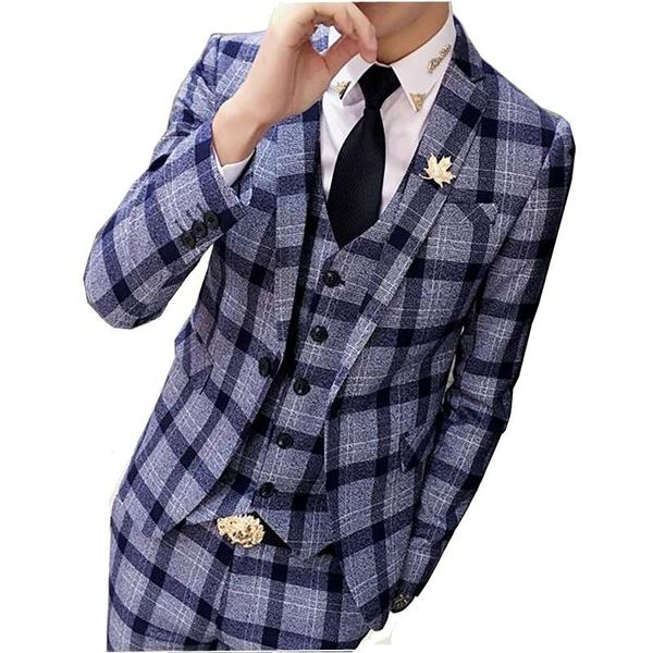 slim men's suit 3 piece jacket vest pants groomsman dress / handsome male plaid blazer coat trousers waistcoat suits & blazers, White;black
slim men's suit 3 piece jacket vest pants groomsman dress / handsome male plaid blazer coat trousers waistcoat suits & blazers, White;black