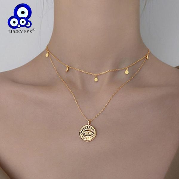 lucky eye tassel round pendant necklace titanium steel gold color double layer chain for women girls jewelry le662 necklaces, Silver
lucky eye tassel round pendant necklace titanium steel gold color double layer chain for women girls jewelry le662 necklaces, Silver