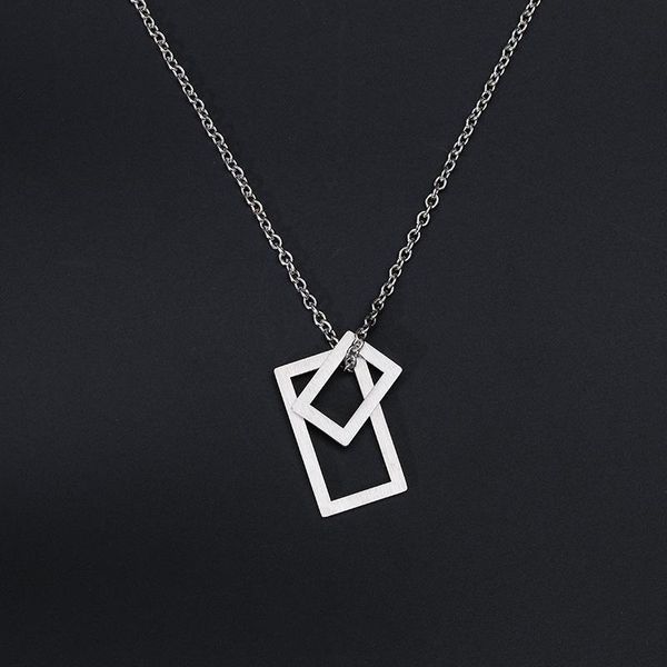 hip hop punk neck necklace geometry square pendant stainless steel goth women accessories necklaces, Silver
hip hop punk neck necklace geometry square pendant stainless steel goth women accessories necklaces, Silver