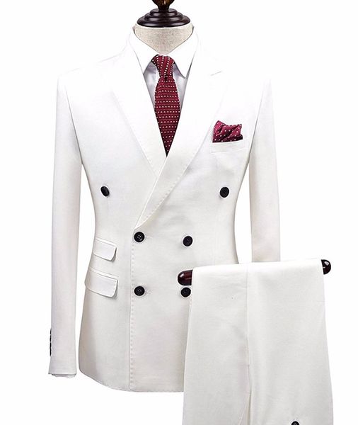 men's suits & blazers white 2 pieces double breasted groom terno masculino smoking slim fit wedding blazer tuxedo jacket+pants 17x, White;black
men's suits & blazers white 2 pieces double breasted groom terno masculino smoking slim fit wedding blazer tuxedo jacket+pants 17x, White;black
