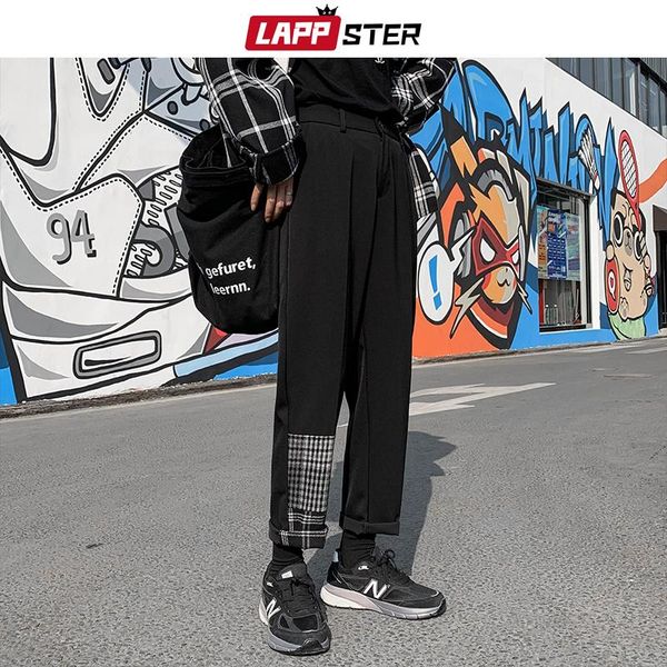 men plaid patchwork joggers pants 2021 mens harajuku spring straight hip hop sweatpants male korean fashion harem men's, Black
men plaid patchwork joggers pants 2021 mens harajuku spring straight hip hop sweatpants male korean fashion harem men's, Black