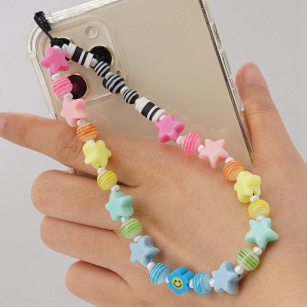 link, chain diy women creative beaded love strap cord for mobile phone letter colorful round beads five-pointed star, Black
link, chain diy women creative beaded love strap cord for mobile phone letter colorful round beads five-pointed star, Black
