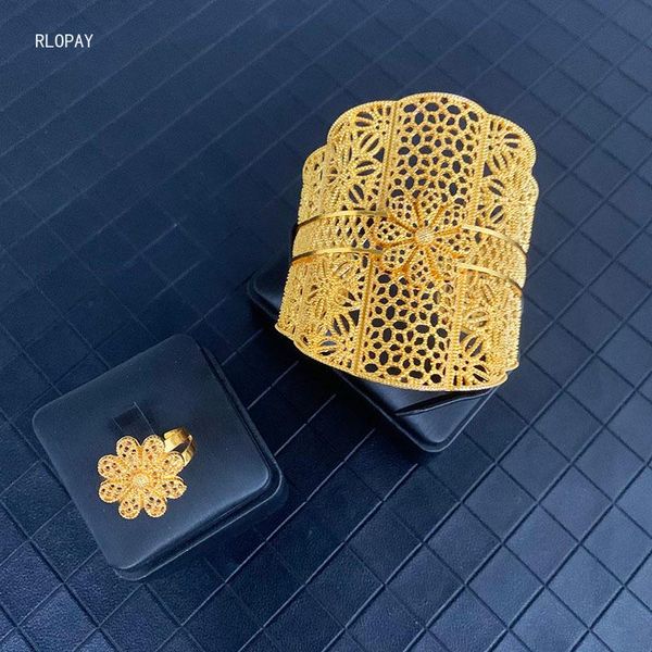 bangle copper flower gold ring set dubai bridal hand bangles size arabic wide cuff bracelets for women, Black
bangle copper flower gold ring set dubai bridal hand bangles size arabic wide cuff bracelets for women, Black