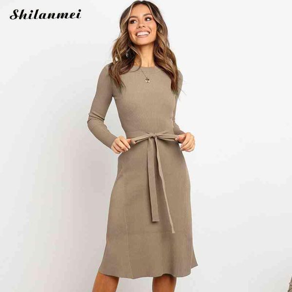 casual dresses 2021 autumn mid-long dress women long sleeve round neck a-line midi lady workwear elegant lace up female, Black;gray
casual dresses 2021 autumn mid-long dress women long sleeve round neck a-line midi lady workwear elegant lace up female, Black;gray