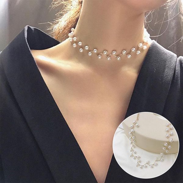 chains women's imitation pearl clavicle chain, necklace wedding necklace, jewelry, korean, Silver
chains women's imitation pearl clavicle chain, necklace wedding necklace, jewelry, korean, Silver