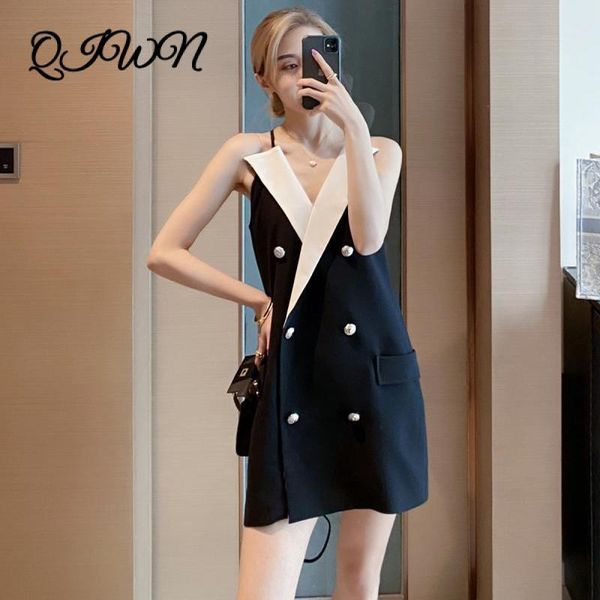 casual dresses brand luxury women summer strapless double-breasted v-neck suspender black office mini dress vestidos elegant party fu4l, Black;gray
casual dresses brand luxury women summer strapless double-breasted v-neck suspender black office mini dress vestidos elegant party fu4l, Black;gray