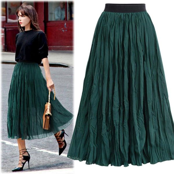 skirts women long elastic waist beach boho vintage summer pleated midi faldas saia, Black
skirts women long elastic waist beach boho vintage summer pleated midi faldas saia, Black