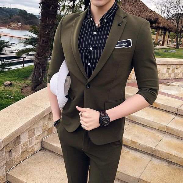 wedding suits for men terno masculino casual slim fit dress solid 8 color groom mens suit with pants 2pcs set costume homme1, White;black
wedding suits for men terno masculino casual slim fit dress solid 8 color groom mens suit with pants 2pcs set costume homme1, White;black