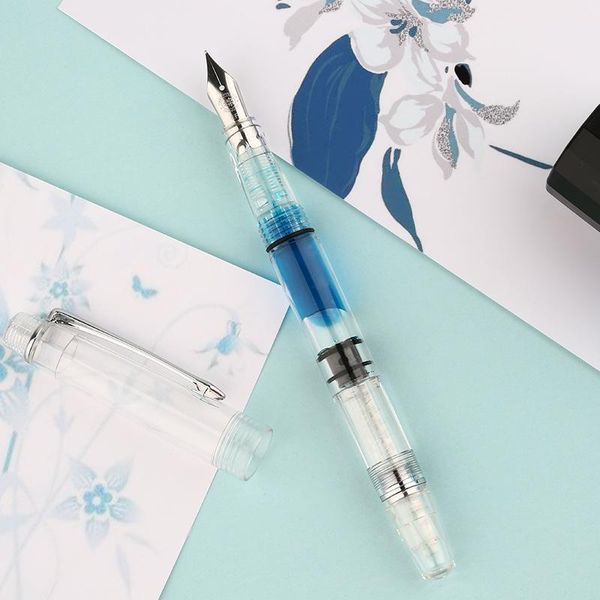 piston fountain pen resin fully transparent clear quality ef/f nib 0.38/0.5mm ink gift for business office pens
piston fountain pen resin fully transparent clear quality ef/f nib 0.38/0.5mm ink gift for business office pens