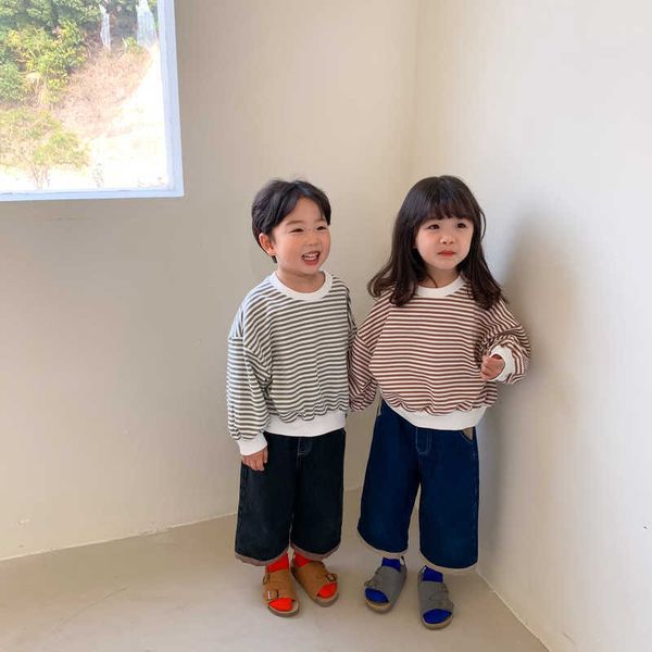 kids cotton loose long sleeve sweatshirts spring autumn children casual all-match striped pullovers 210615, Black
kids cotton loose long sleeve sweatshirts spring autumn children casual all-match striped pullovers 210615, Black