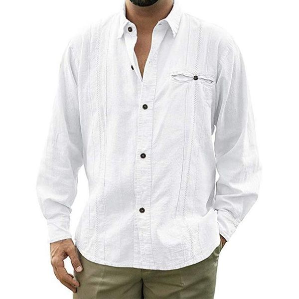 men's casual shirts autumn for men long-sleeved linen shirt button lapel solid color beach tshirts menshirt, White;black
men's casual shirts autumn for men long-sleeved linen shirt button lapel solid color beach tshirts menshirt, White;black