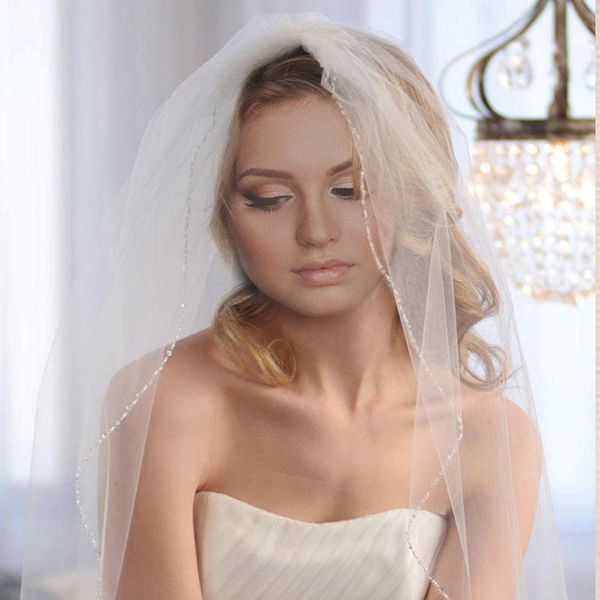 bridal veils 2021 fashion wedding crystal beaded veil one layer short women pearls edge, Black
bridal veils 2021 fashion wedding crystal beaded veil one layer short women pearls edge, Black