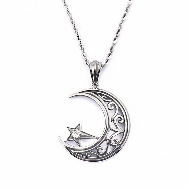 fashion stainless steel moon & star pendant necklaces for men religious turkish style color necklace male jewelry, Silver
fashion stainless steel moon & star pendant necklaces for men religious turkish style color necklace male jewelry, Silver