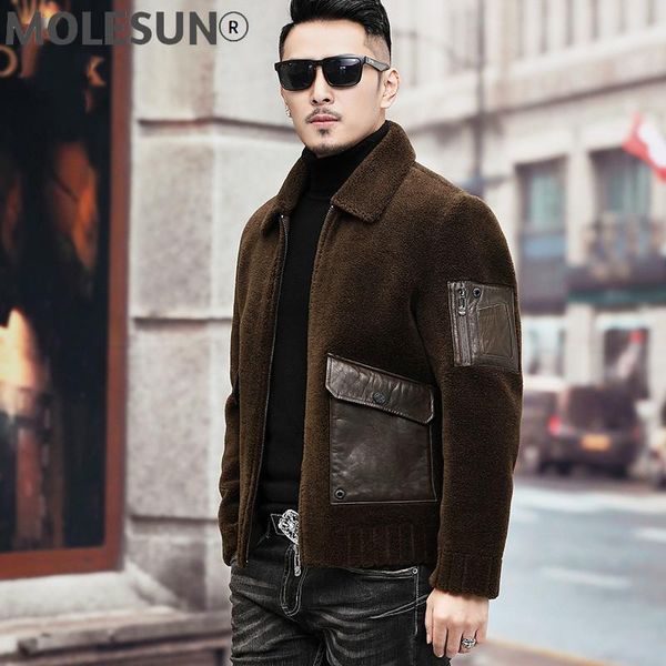 men's leather & faux akoosun 2021 real fur coat men autumn winter male jacket korean sheep shearing 100% wool 19-3706 kj5160, Black
men's leather & faux akoosun 2021 real fur coat men autumn winter male jacket korean sheep shearing 100% wool 19-3706 kj5160, Black