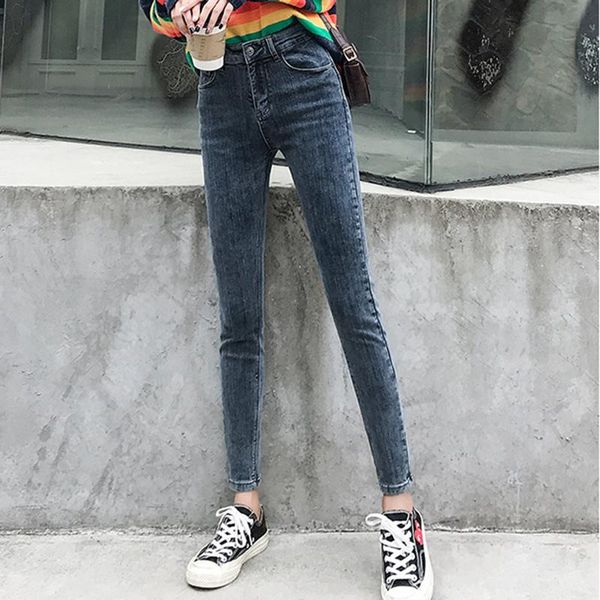 women's jeans autumn/winter denim skinny stretch korean style outer wear pants feet high waist plus velvet padded, Blue
women's jeans autumn/winter denim skinny stretch korean style outer wear pants feet high waist plus velvet padded, Blue