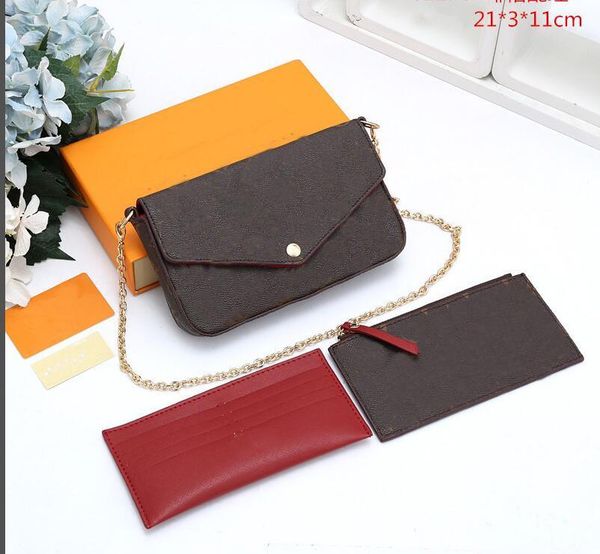 luxury designer purse wallet bag phonebag three-piece combination tote bags card holderbag three-in-one chain single shoulder messenger bag, Red;black
luxury designer purse wallet bag phonebag three-piece combination tote bags card holderbag three-in-one chain single shoulder messenger bag, Red;black