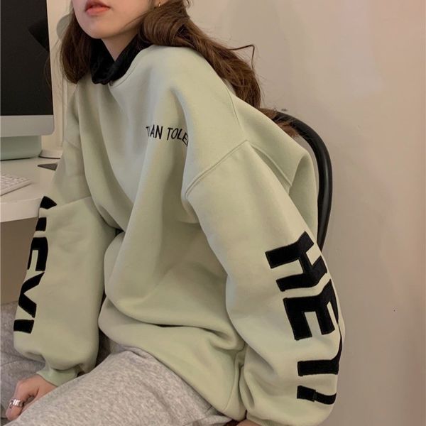 women hoodie oversized vintage letter print crewneck sweatshirts 2021 new fashion clothes long sleeve hoodies harajuku loose pullover, Black
women hoodie oversized vintage letter print crewneck sweatshirts 2021 new fashion clothes long sleeve hoodies harajuku loose pullover, Black