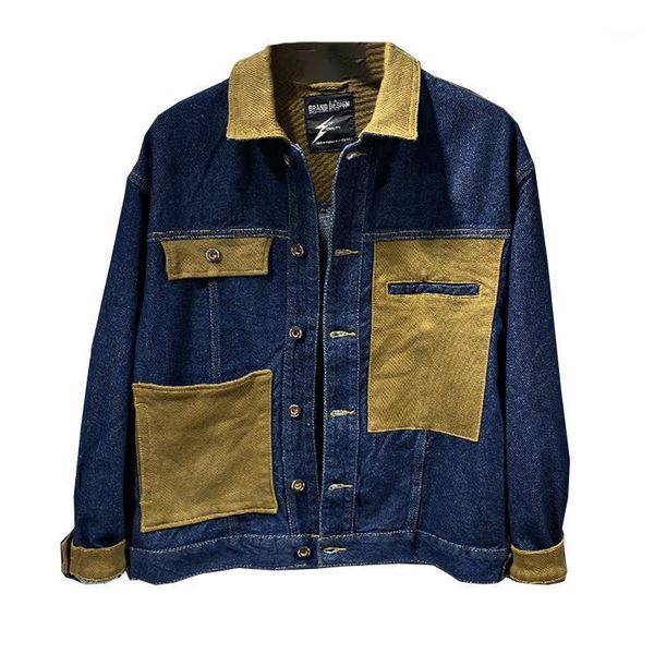 denim jacket 2021 spring and autumn korean style washed distressed all -matching color contrast patchwork men's jackets, Black;brown
denim jacket 2021 spring and autumn korean style washed distressed all -matching color contrast patchwork men's jackets, Black;brown
