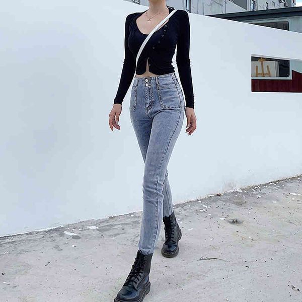 flat-waisted brim pants korean button washed blue jeans retro-washed elastic thin pencil
flat-waisted brim pants korean button washed blue jeans retro-washed elastic thin pencil