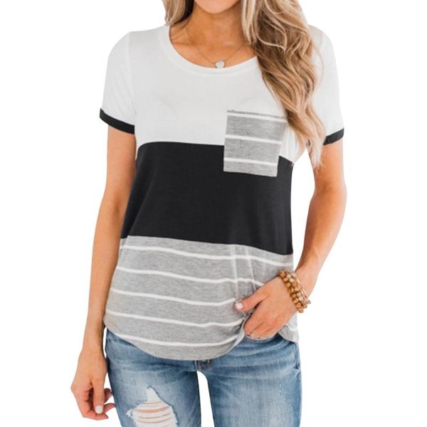 women's t-shirt comfortable stripe with pockets summer feminist polyester fiber s---2xl t shirts slim fit shirt 2021, White
women's t-shirt comfortable stripe with pockets summer feminist polyester fiber s---2xl t shirts slim fit shirt 2021, White