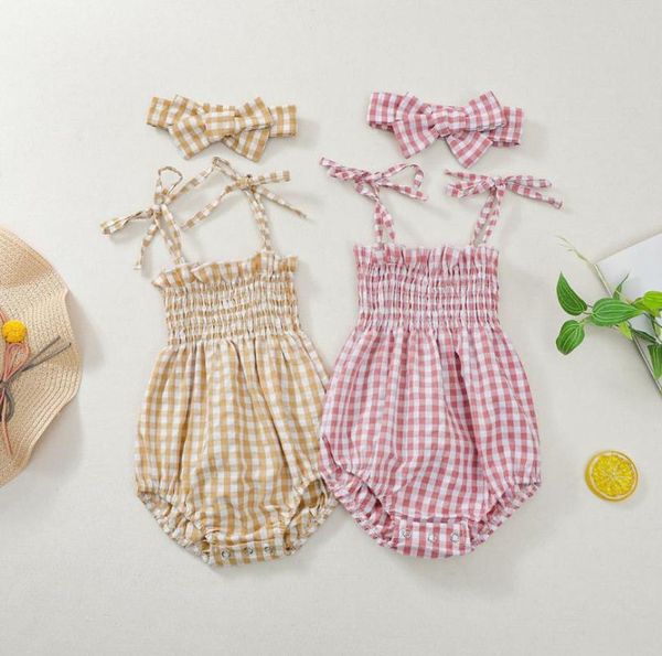 rompers summer baby girls bodysuits plaid printing girl's square collar sleeveless bodysuit headband set jumpsuits, Blue
rompers summer baby girls bodysuits plaid printing girl's square collar sleeveless bodysuit headband set jumpsuits, Blue