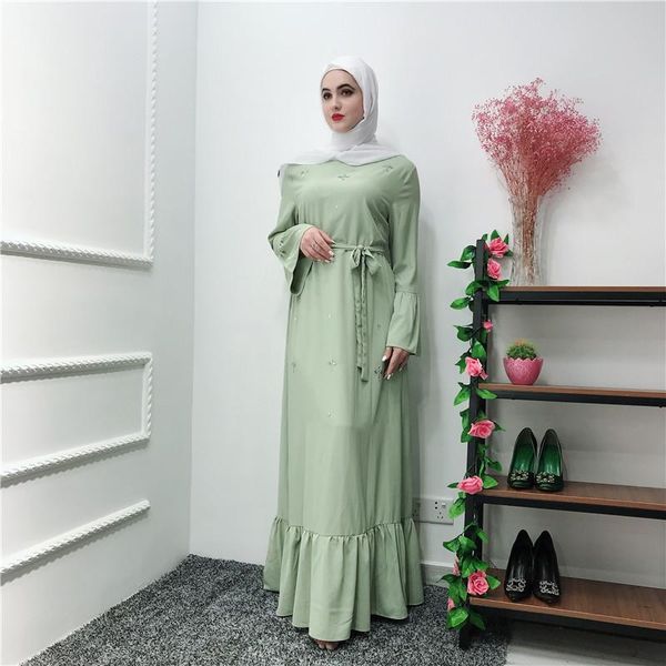 ethnic clothing hand made diamond beading muslim peignoir robes dubai fashion female full length ruffles abaya dress with belt, Red
ethnic clothing hand made diamond beading muslim peignoir robes dubai fashion female full length ruffles abaya dress with belt, Red