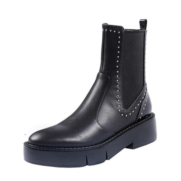 boots fashion leather flok women ankle breathable thick heel slip-on elastis band short botas feminina feminin, Black
boots fashion leather flok women ankle breathable thick heel slip-on elastis band short botas feminina feminin, Black