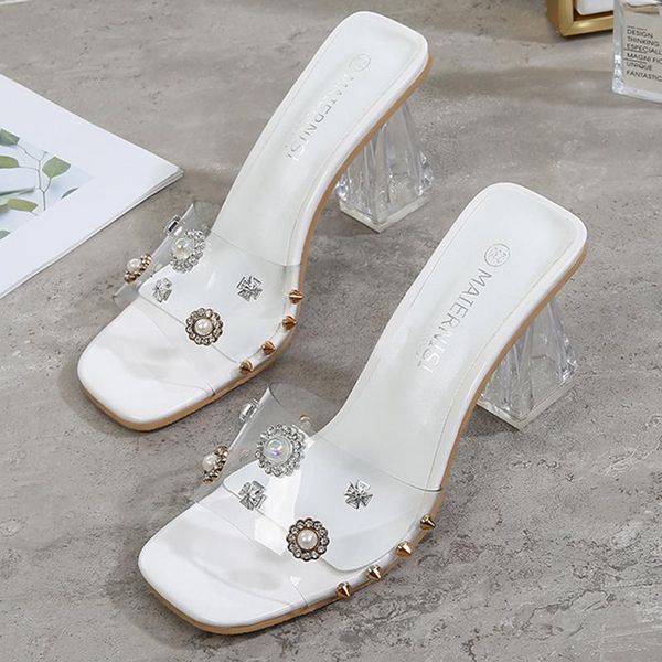 slippers pull open toe high heels dress shoes women's rhinestone transparent ladies drag summer extra size 35-46, Black
slippers pull open toe high heels dress shoes women's rhinestone transparent ladies drag summer extra size 35-46, Black