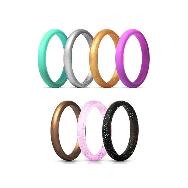 2.7mm food grade fda silicone ring 4-10 size hypoallergenic crossfit flexible rubber finger charm for women wedding rings, Silver
2.7mm food grade fda silicone ring 4-10 size hypoallergenic crossfit flexible rubber finger charm for women wedding rings, Silver