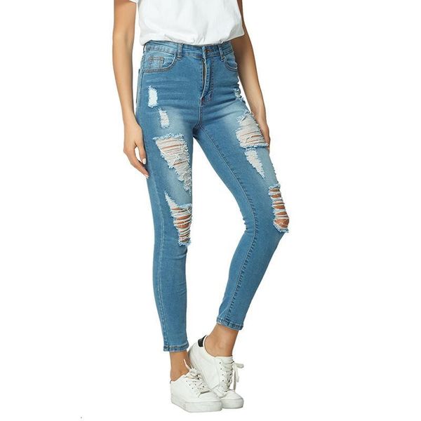 women's jeans woman spring summer high waist stretch ripped hole ankle length skinny slim denim pants for women plus size ed3r, Blue
women's jeans woman spring summer high waist stretch ripped hole ankle length skinny slim denim pants for women plus size ed3r, Blue