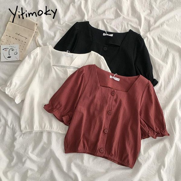 yitimoky women blouses square collar puff sleeve shirt korean fashion clothing 2021 summer girl white black solid casual clothes women'
yitimoky women blouses square collar puff sleeve shirt korean fashion clothing 2021 summer girl white black solid casual clothes women'