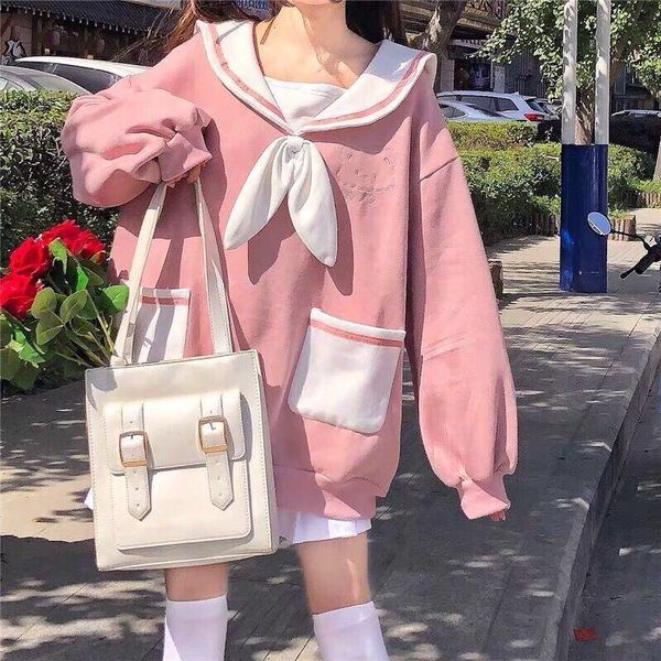women's hoodies & sweatshirts japanese soft girl cute candy sheep sweatshirt student korean loose lace collar pink kawaii clothing aest, Black
women's hoodies & sweatshirts japanese soft girl cute candy sheep sweatshirt student korean loose lace collar pink kawaii clothing aest, Black
