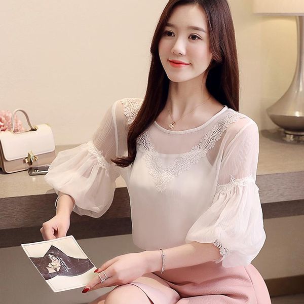women's blouses & shirts blusas femininas elegante 2021 summer lantern long sleeve chiffon lace shirt o neck white women blouse 632a
women's blouses & shirts blusas femininas elegante 2021 summer lantern long sleeve chiffon lace shirt o neck white women blouse 632a