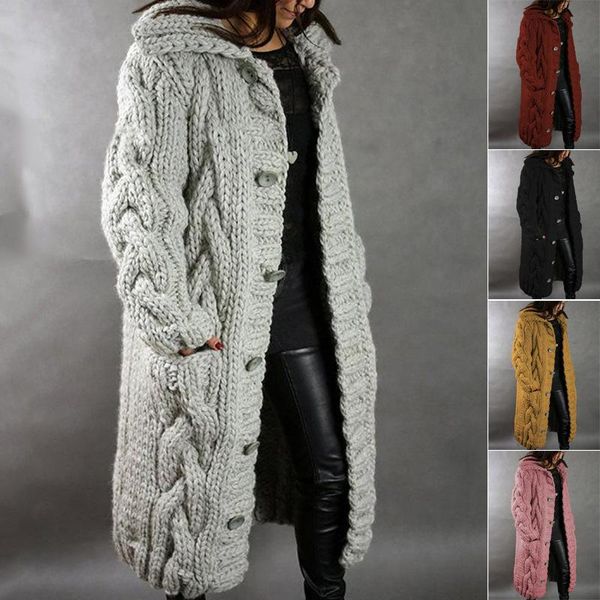 women's sweaters european and american cardigan plus size sweater long wide band hood jacket, White;black
women's sweaters european and american cardigan plus size sweater long wide band hood jacket, White;black