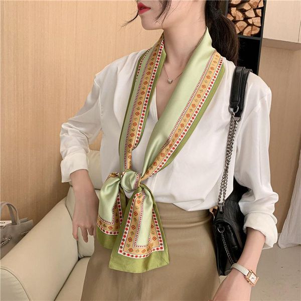 long shawl print silk scarf office ladies headscarf neck bow ties bag ribbons shawls scarfs for scarves, Blue;gray
long shawl print silk scarf office ladies headscarf neck bow ties bag ribbons shawls scarfs for scarves, Blue;gray