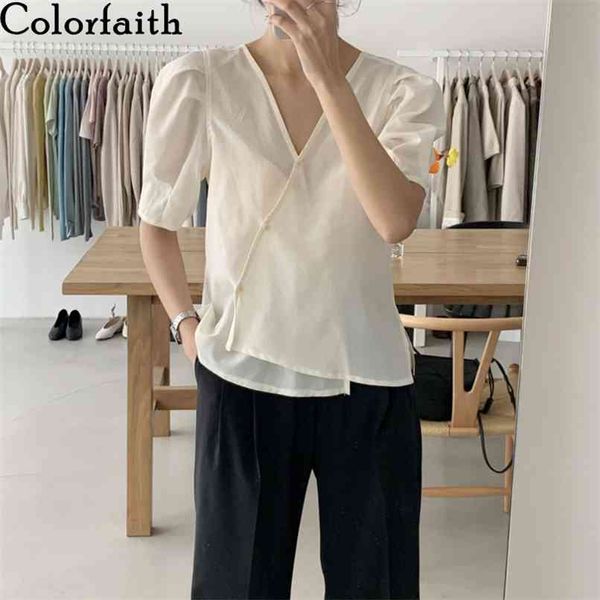 women summer blouse v-neck shirts fashionable puff sleeve single breasted casual irregular split bl9308 210427, White
women summer blouse v-neck shirts fashionable puff sleeve single breasted casual irregular split bl9308 210427, White