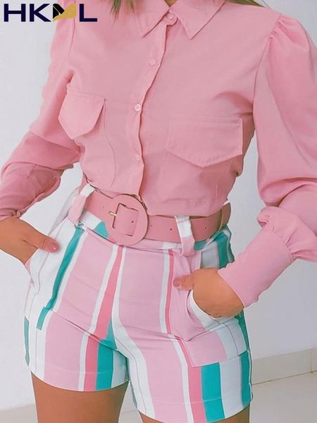 women's tracksuits women suit long sleeve pink flap detail button pockets shirt & striped print shorts two piece casual set summer, Gray
women's tracksuits women suit long sleeve pink flap detail button pockets shirt & striped print shorts two piece casual set summer, Gray