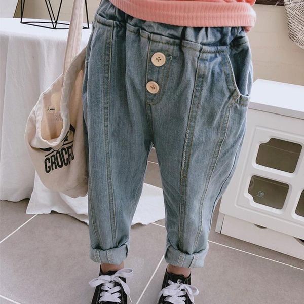 jeans 1-6 years fashion causal children 2021 spring autumn girls boys trousers buttons elastic waist kids denim pants, Blue
jeans 1-6 years fashion causal children 2021 spring autumn girls boys trousers buttons elastic waist kids denim pants, Blue