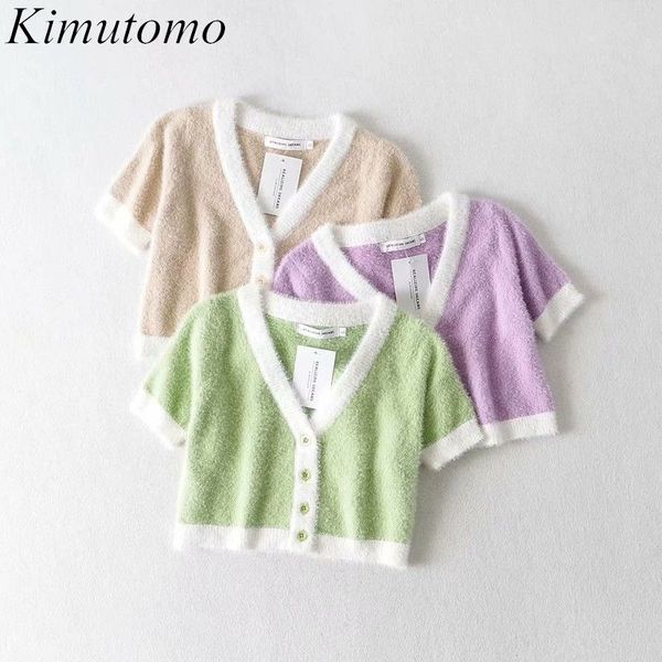 kimutomo spring fashion t-shirt women v-neck short sleeve color matching single-breasted short knitted casual 210521, White
kimutomo spring fashion t-shirt women v-neck short sleeve color matching single-breasted short knitted casual 210521, White