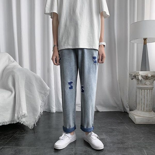 ripped straight jeans men's fashion washed casual retro men streetwear loose hip-hop hole denim pants summer -5xl, Blue
ripped straight jeans men's fashion washed casual retro men streetwear loose hip-hop hole denim pants summer -5xl, Blue