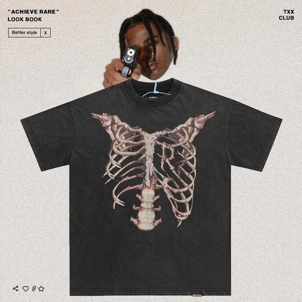 repeat skeleton print vintage washed vintage high street fashion men's and women's loose short sleeve t-shirt, White;black
repeat skeleton print vintage washed vintage high street fashion men's and women's loose short sleeve t-shirt, White;black