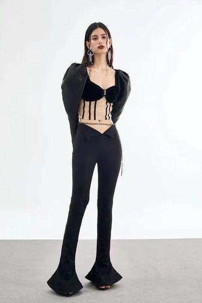 women's pants & capris summer 2021ss high qualtiy women chains flare long trouse ladies fashion black ddxgz2 5.31, Black;white
women's pants & capris summer 2021ss high qualtiy women chains flare long trouse ladies fashion black ddxgz2 5.31, Black;white