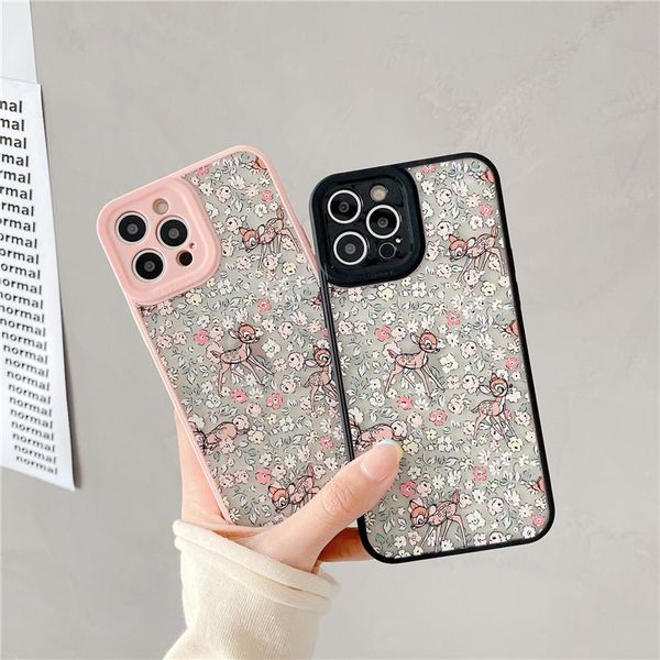 cell phone pouches art flower elk clear case for 12 mini 11 pro max x xs xr 7 8 plus se2021 soft tpu ultra shockproof cover