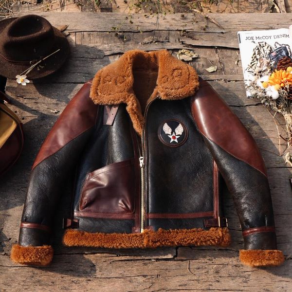 men's leather & faux 2.5cm thick b3 thickened original ecological high-density fur one horsehide reinforcement without fear of severe c, Black
men's leather & faux 2.5cm thick b3 thickened original ecological high-density fur one horsehide reinforcement without fear of severe c, Black