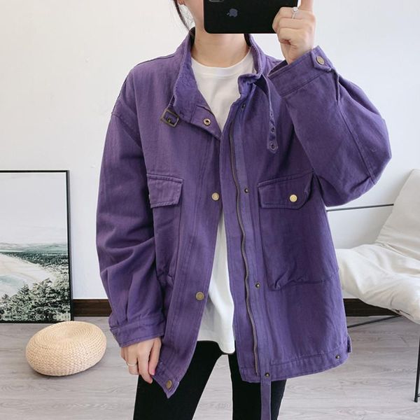 women's jackets 2021 spring women denim jacket zipper pocket long sleeve jeans loose coat harajuku, Black;brown
women's jackets 2021 spring women denim jacket zipper pocket long sleeve jeans loose coat harajuku, Black;brown