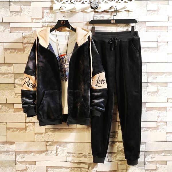 men's tracksuits tracksuit men 2 piece set winter fashion black color sportswear hooded fleece warm sweatpants wool, Gray
men's tracksuits tracksuit men 2 piece set winter fashion black color sportswear hooded fleece warm sweatpants wool, Gray