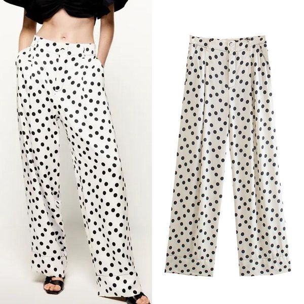 women's pants & capris traf summer white woman polka za 2021 dot wide leg women loose button high waist trousers straight pant, Black;white
women's pants & capris traf summer white woman polka za 2021 dot wide leg women loose button high waist trousers straight pant, Black;white