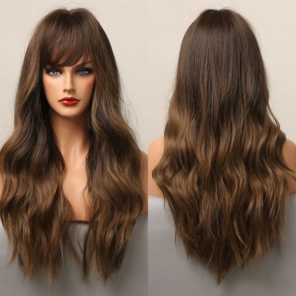 long wavy wigs with side bangs ombre brown synthetic wigs for black women heat resistant cospaly daily party natural faker hair
long wavy wigs with side bangs ombre brown synthetic wigs for black women heat resistant cospaly daily party natural faker hair